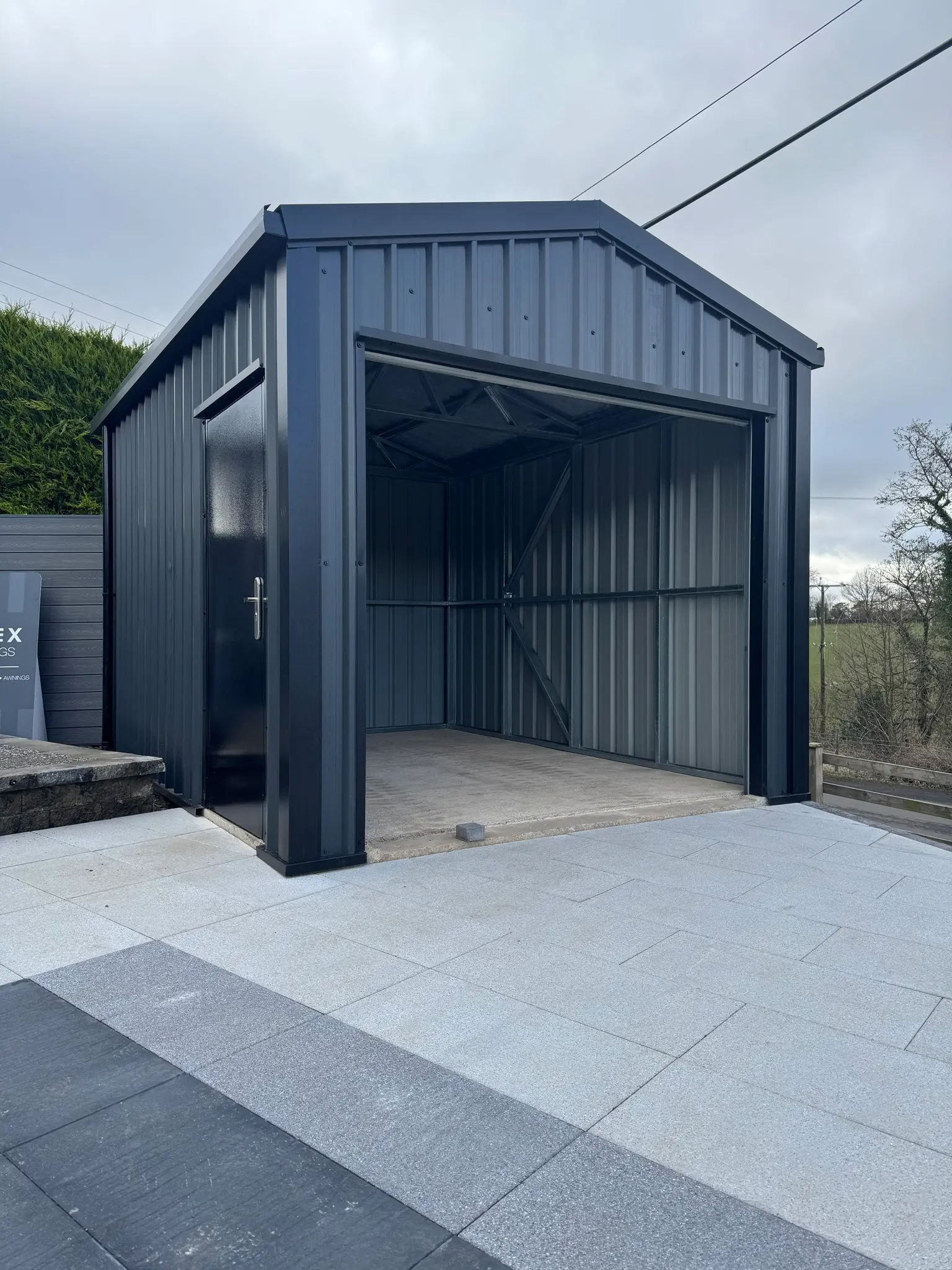 Custom storage shed with durable construction